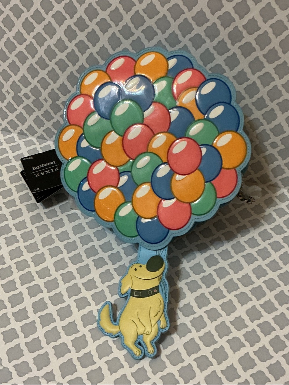 NWT Disney Pixar Up Balloon Hard Tag Dog Crossbody Bag - Blue Multi